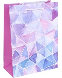 Пакет подарочный "Витраж", фиолетовый, 18х23х10 см