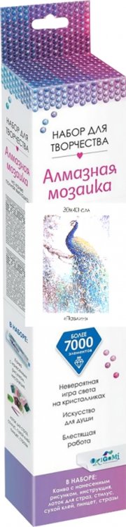 Алмазная мозаика. Павлин