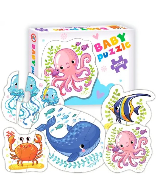 Развивающая мозаика. Baby Puzzle. Морские животные