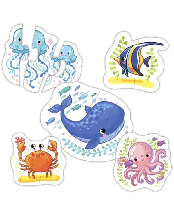 Развивающая мозаика. Baby Puzzle. Морские животные