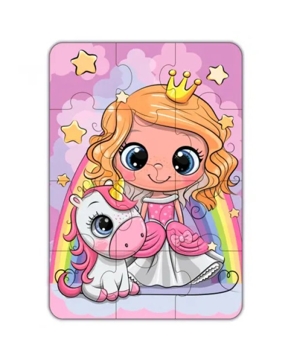 Развивающая мозаика. Baby Puzzle. Принцесса и единорог