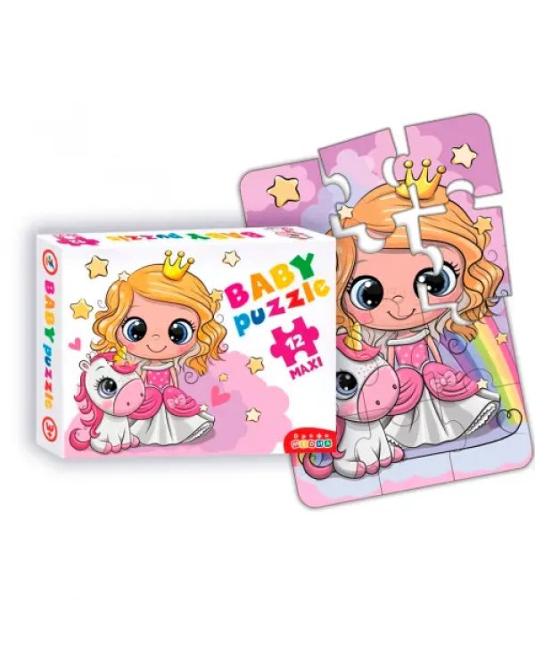 Развивающая мозаика. Baby Puzzle. Принцесса и единорог