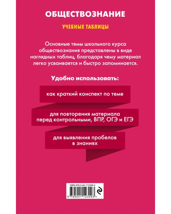 Дополнительное изображение книги «Обществознание. 6-11 классы. Учебные таблицы»