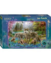 Пазл. Семья волков весной, 1000 элементов
