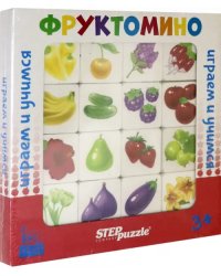 Развивающая игра из дерева. Фруктомино