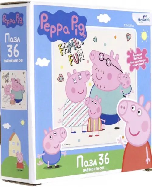 Пазл. Свинка Пеппа. Вся семья вместе, 36 элементов Пазл. Свинка Пеппа. Вся семья вместе, 36 элементов