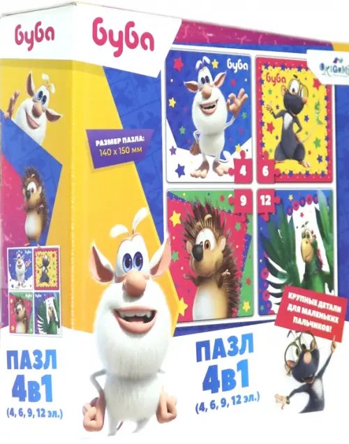 Набор пазлов 4 в 1. Буба. Лучшее фото Набор пазлов 4 в 1. Буба. Лучшее фото