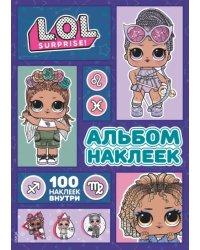 L.O.L. Surprise! Альбом наклеек (сиреневый). 100 наклеек внутри