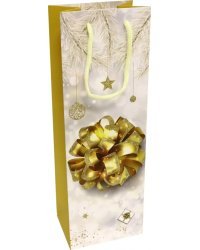 Пакет подарочный &quot;Золотой бант&quot;, 12х35х9 см