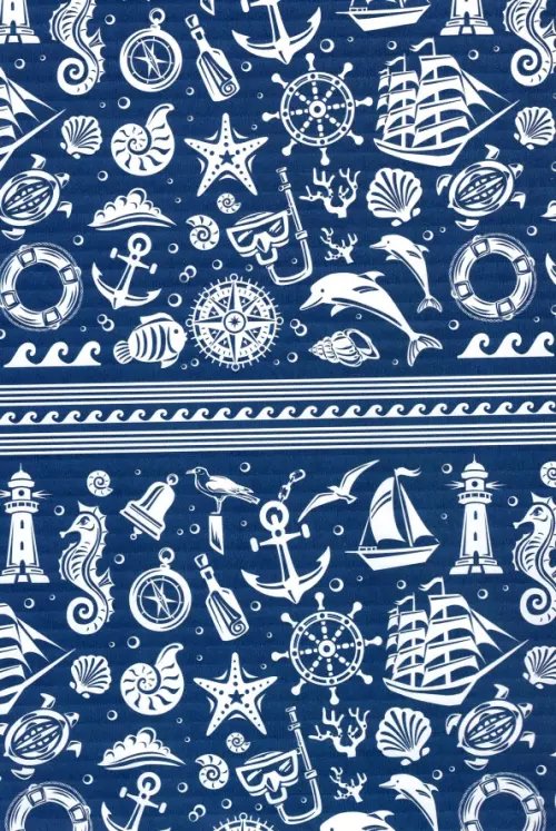 Бумага упаковочная "Морская", 70x100 см, 1 лист Бумага упаковочная "Морская", 70x100 см, 1 лист