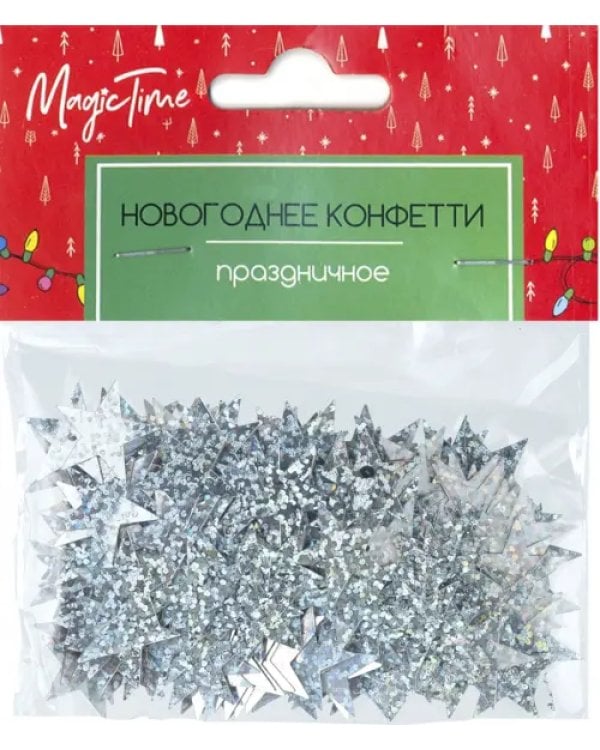 Дополнительное изображение книги «Конфетти новогоднее "Радужные звездочки", 15 грамм, арт. 87149»