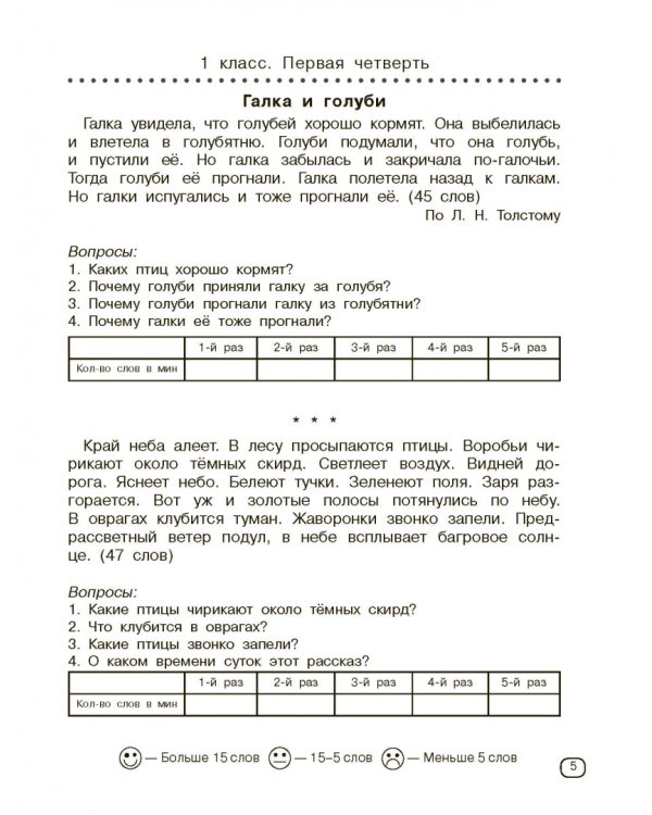 Проверяем технику чтения. 1-4 классы