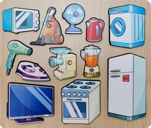 Пазл-рамка. Бытовая техника, 12 деталей
