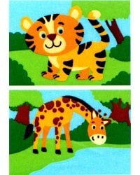 Рисование по номерам на картоне Тигренок, Жираф, А5