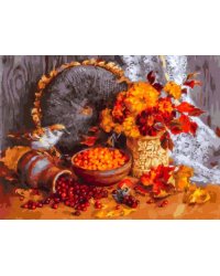 Живопись на холсте. Осенние ягоды, 30x40 см