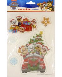 Наклейки новогодние гелевые "Щенячий патруль. Дизайн 3"