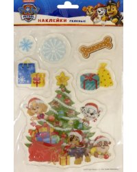 Наклейки новогодние гелевые "Щенячий патруль. Дизайн 1"