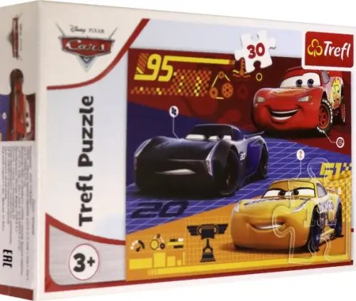 Пазл. Тачки перед гонкой, 30 элементов Пазл. Тачки перед гонкой, 30 элементов