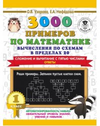 Математика. 1 класс. Вычисления по схемам в пределах 20. Сложение и вычитание с пятью числами