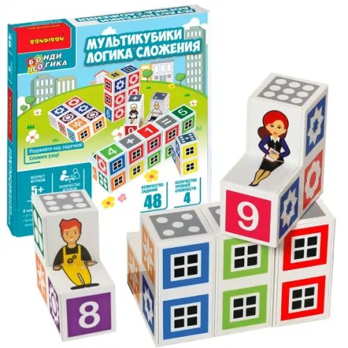 Игра логическая. БондиЛогика. Мульткубики. Логика сложения