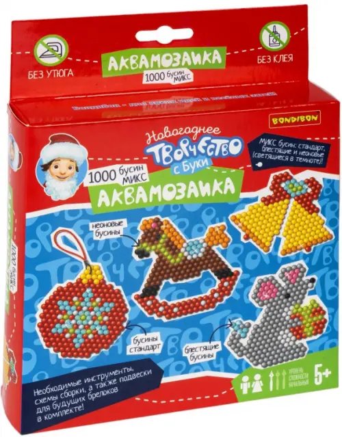 Новогодняя аквамозаика, 1000 бусин Новогодняя аквамозаика, 1000 бусин