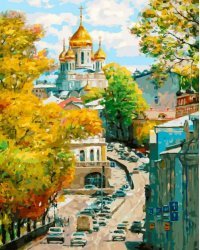 Живопись на холсте "Новый облик любимого города", 40x50 см