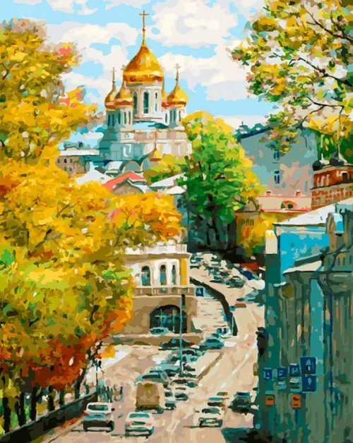 Живопись на холсте "Новый облик любимого города", 40x50 см