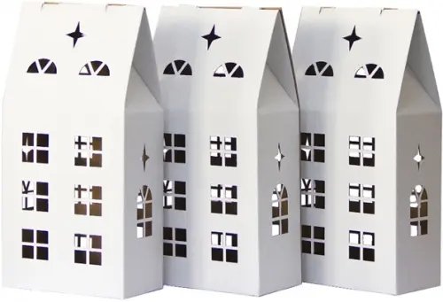 Коробки подарочные "Дом № 2", 340x160x105 мм, белые, 3 штуки Коробки подарочные "Дом № 2", 340x160x105 мм, белые, 3 штуки