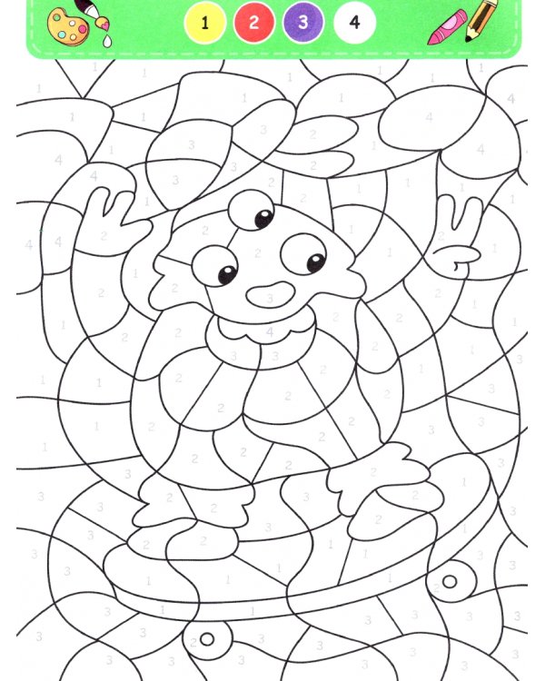 Раскраска по номерам малышам Для мальчиков