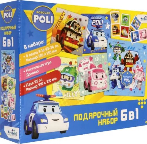Игра настольная 6 в 1. Робокар Поли