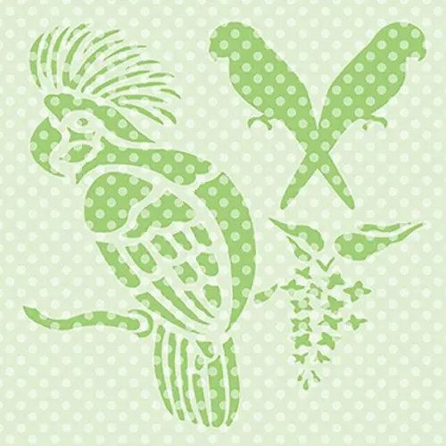 Трафарет для рисунка &quot;Попугайчики&quot;, 100x100 мм