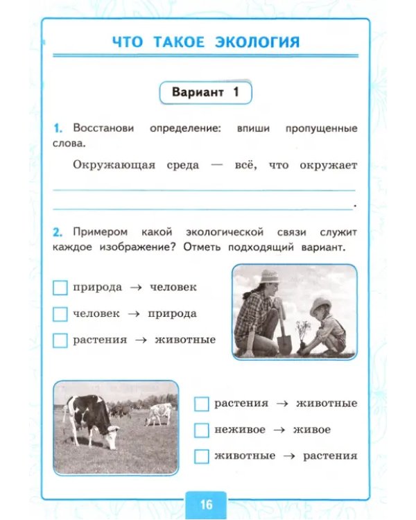Окружающий мир. 3 класс. Контрольные работы к учебнику А. А. Плешакова. В 2-х частях. Часть 1