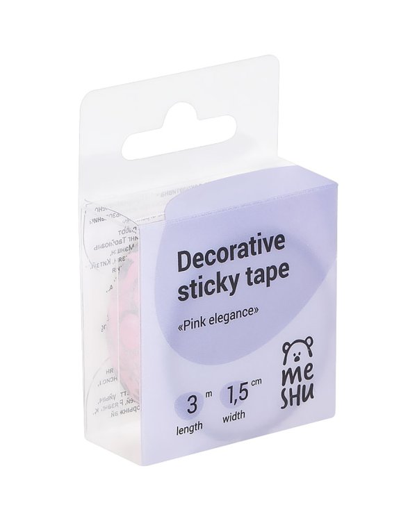 Декоративная клейкая лента "Pink elegance", 1,5 см, 3 м