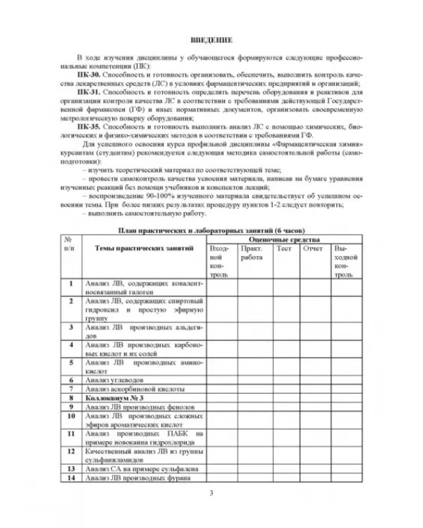 Фармацевтическая химия. Журнал документации (Рабочая тетрадь №2)