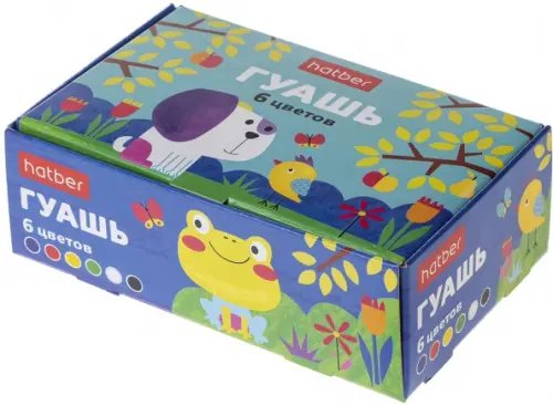 Гуашь &quot;Щенок&quot;, 6 цветов, 25 грамм