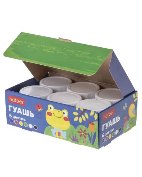 Гуашь "Щенок", 6 цветов, 25 грамм