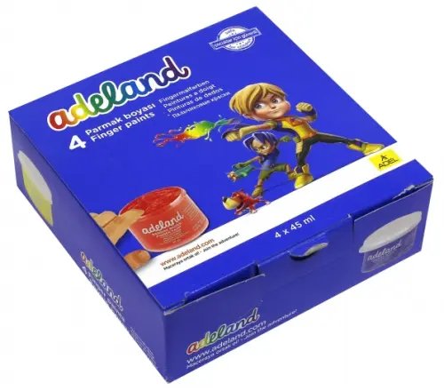 Краски пальчиковые "Adeland" (4 цвета, 45 мл) Краски пальчиковые "Adeland" (4 цвета, 45 мл)