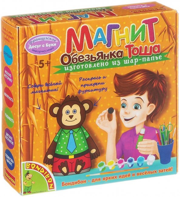 Магнит из шар-папье. Обезьянка маленькая Магнит из шар-папье. Обезьянка маленькая