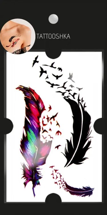 Временная татуировка "2 пера" Временная татуировка "2 пера"