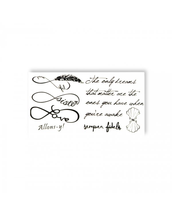 Временная татуировка "Бесконечность со словами"