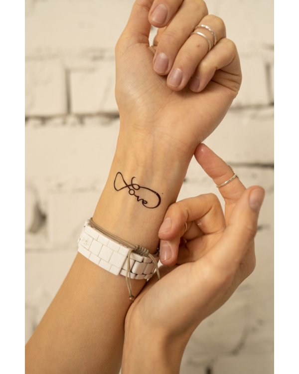 Временная татуировка "Бесконечность со словами"