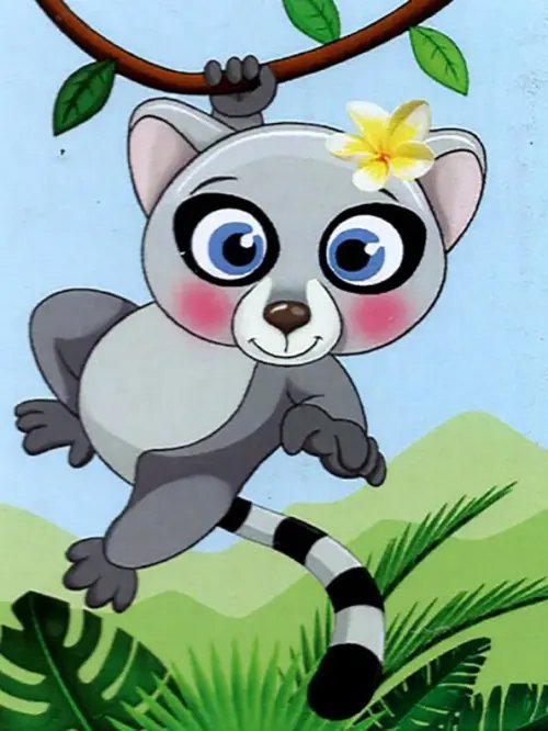 Алмазная мозаика "Лемурчик", 30х40 см Алмазная мозаика "Лемурчик", 30х40 см