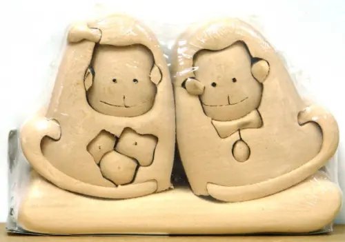 Объемный пазл из массива дерева. Обезьянки Объемный пазл из массива дерева. Обезьянки