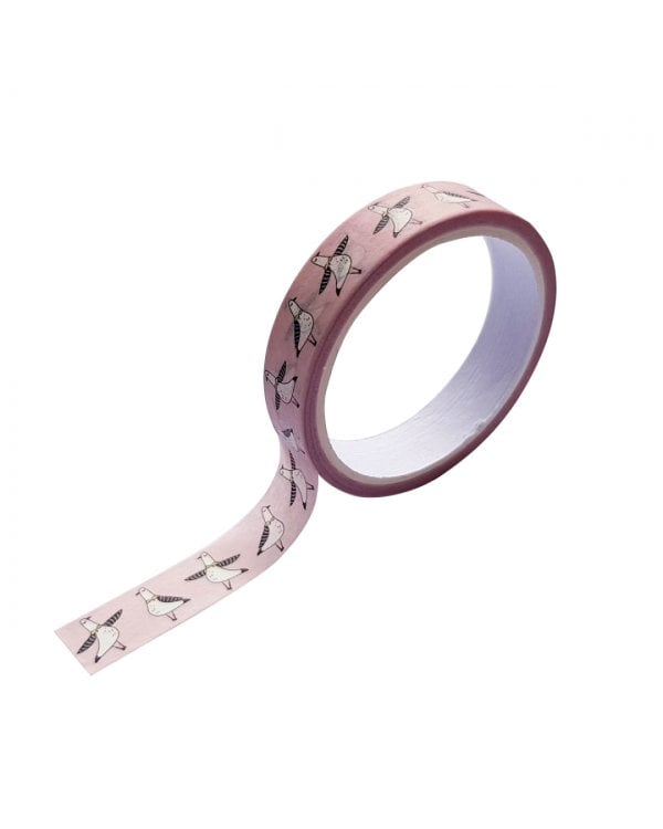 Лента клейкая декоративная "Чайки", 10 мм х 5 м, арт. BSWT001-02