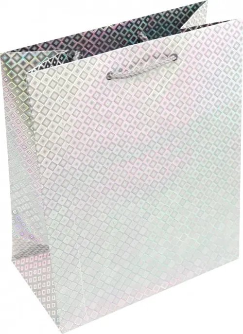 Пакет подарочный голографический, 180х227х100 мм