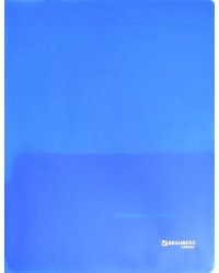 Папка-уголок "Brauberg", 2 кармана, 180 мкм, синяя