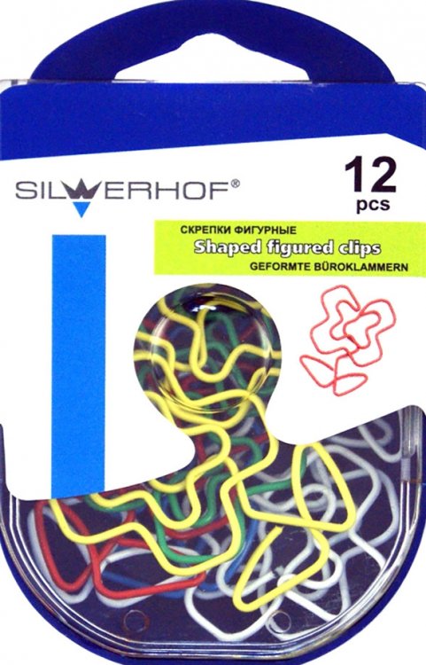 Скрепки фигурные Розочка, 12 штук Скрепки фигурные Розочка, 12 штук