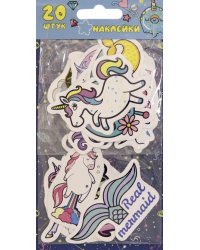 Набор фигурных наклеек "Единороги", 20 штук