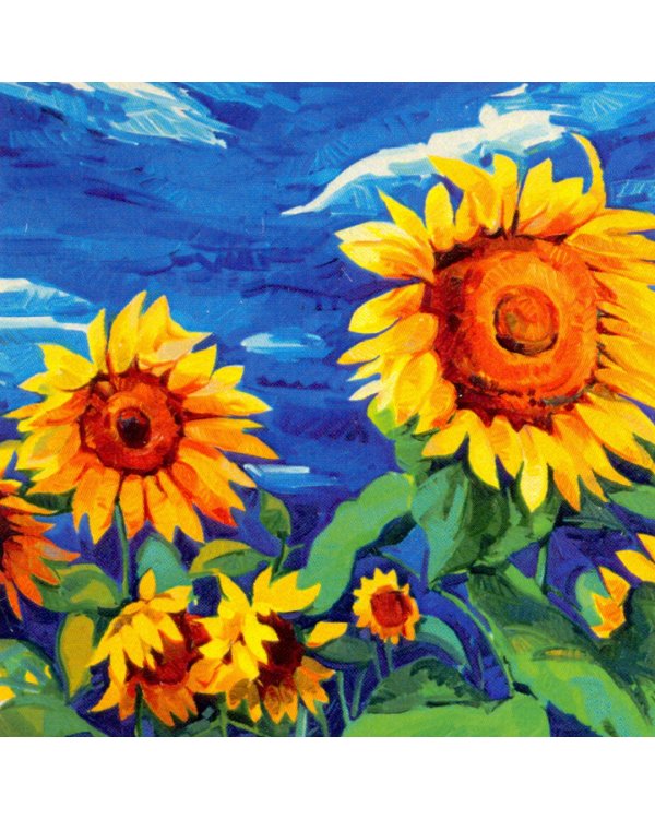 Алмазная мозаика "Поле подсолнухов", 30x30 см