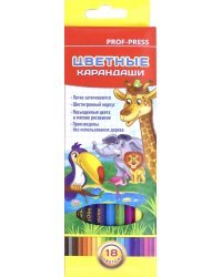 Карандаши цветные "Мультики", 18 цветов, арт. КЦ-8380
